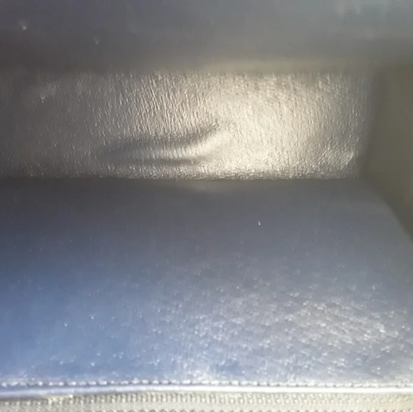 VTG BLUE LEATHER REPTILE CHAIN SHOULD BAG - Picture 5 of 7